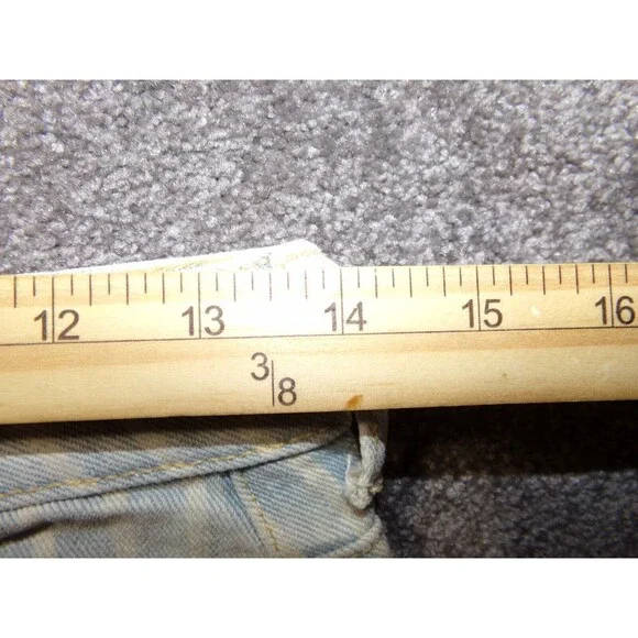 PacSun Women’s Blue Denim Cut Off  Mini Jean Skirt Striped Size 25 - Picture 6 of 7